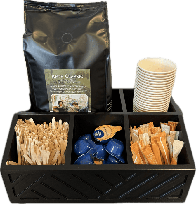 Koffie Accessoires Organizer – Houder voor bekers, suiker, melk en roerstaafjes