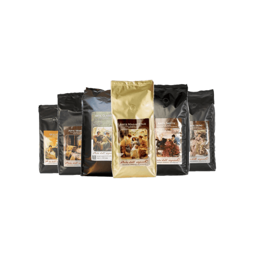Arte's Private Label Selectie koffiepakket met diverse verpakkingen van Arte dell' espressO koffiebonen