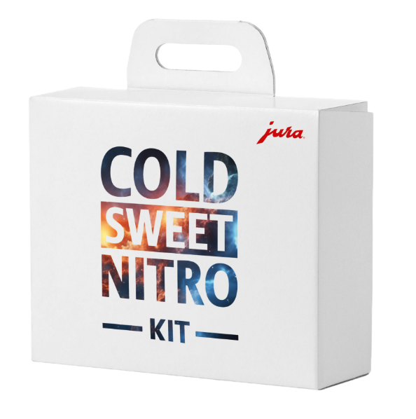 Ju+URA Cold Sweet Nitro Kit in witte doos met kleurrijke opdruk en JURA-logo