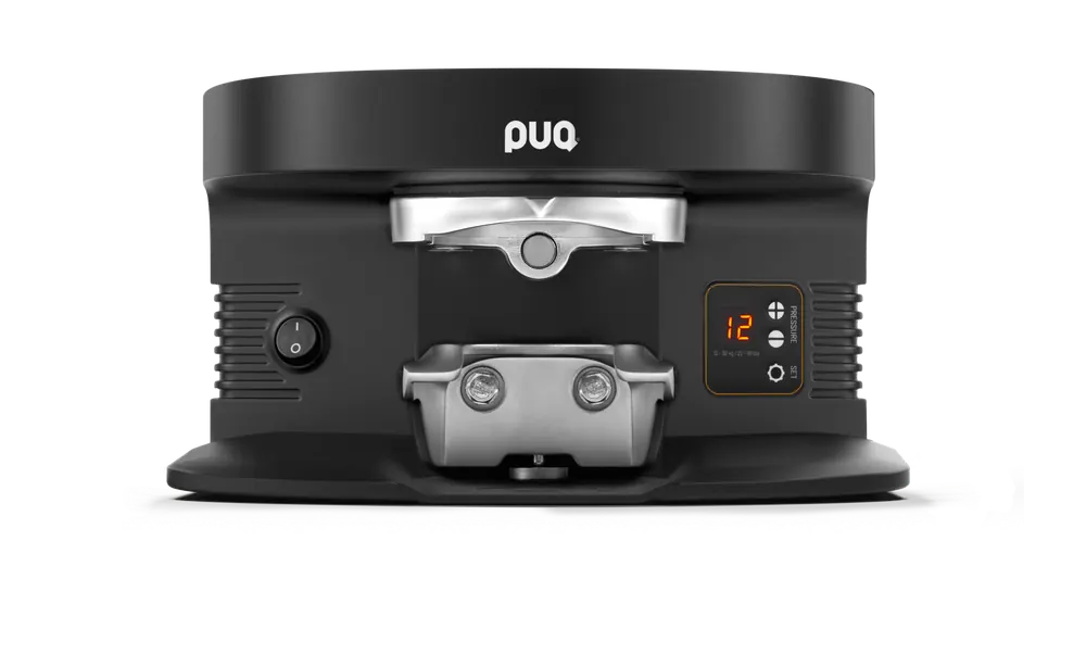 PuqPress M4 automatische koffiestamper met digitaal display, geschikt voor Fiorenzato F64/F83 molens