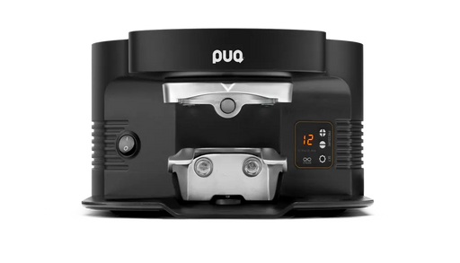 PuqPress M5 automatische koffiestamper in zwart met digitaal display voor Mahlkönig E80 molens