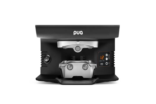 PuqPress M6 automatische koffiestamper in zwart met digitaal display voor Mythos MY75/MYG75 koffiemolens