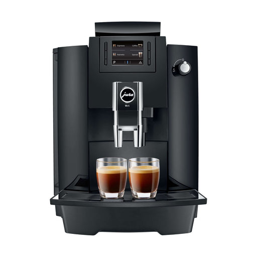 JURA WE6 Piano Black professionele koffiemachine voor zakelijk gebruik met P.E.P. extractiesysteem en Professional Aroma Grinder