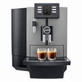 JURA X6 Dark Inox Professional (EA) espressomachine vooraanzicht met twee espressi Arte dell' espressO 7610917154166
