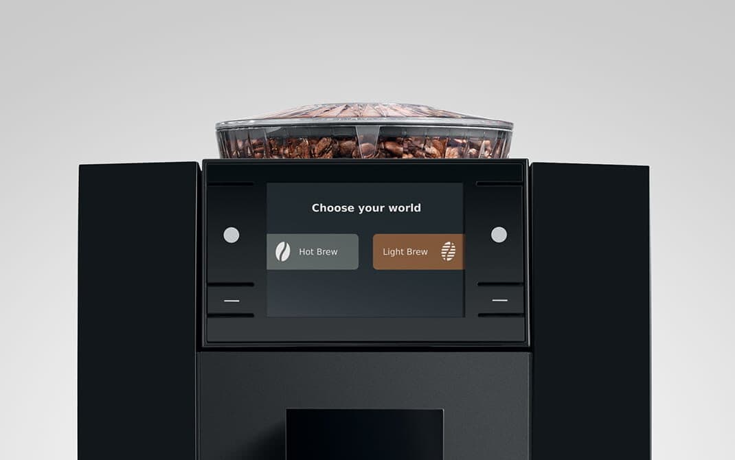 Hot Brew en Light Brew op het display van de JURA A8