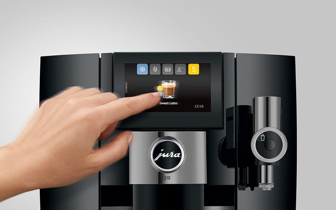 Sweet Latte kiezen op het touchscreen van de JURA J10