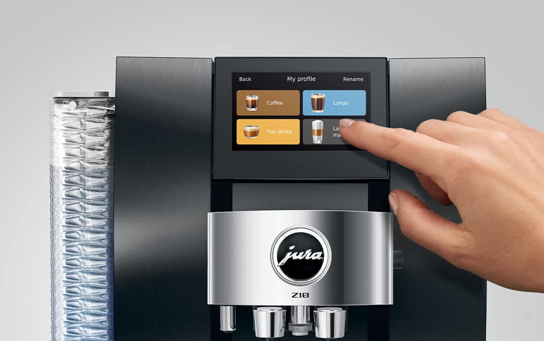 Drankkeuze op het 4,3-inch touchscreen van de JURA Z10