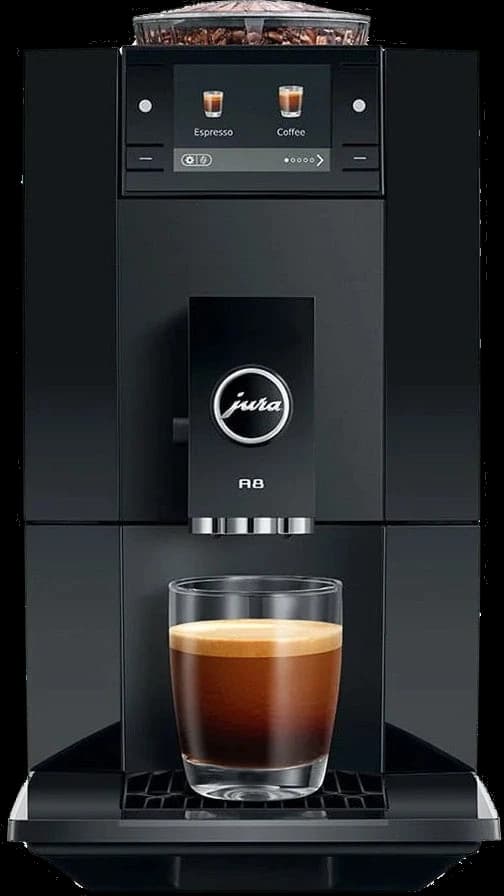 JURA A8 Piano Black (EA) koffiemachine, vooraanzicht