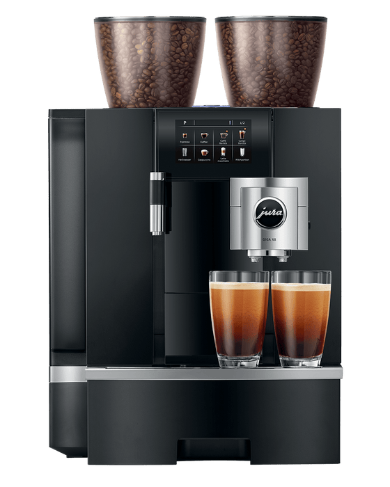 JURA GIGA X8 Aluminium professionele koffiemachine, vooraanzicht — fabrikantbeeld 20
