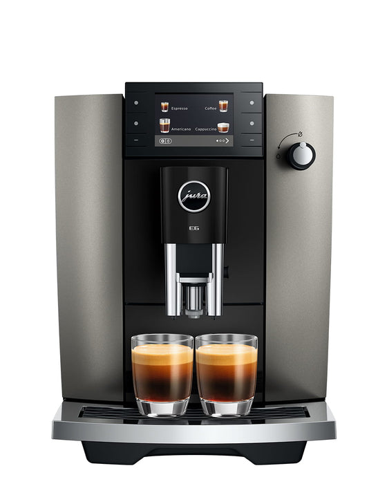 JURA E6 Dark Inox espressomachine voor thuis, vooraanzicht — fabrikantbeeld 16