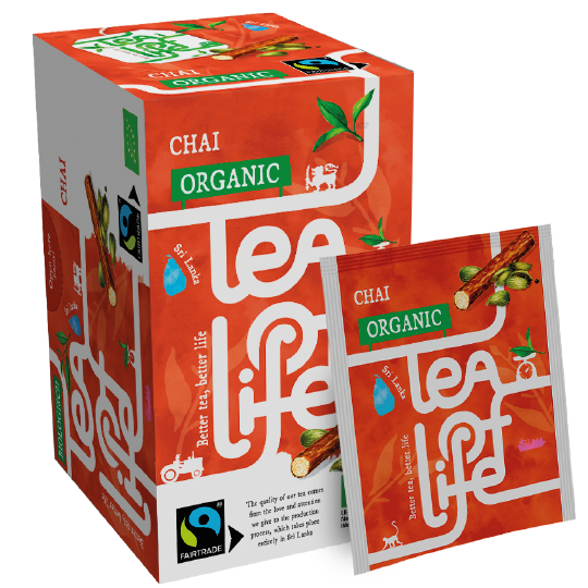 Doos Tea of Life Chai biologische thee, 25 zakjes — fabrikantbeeld