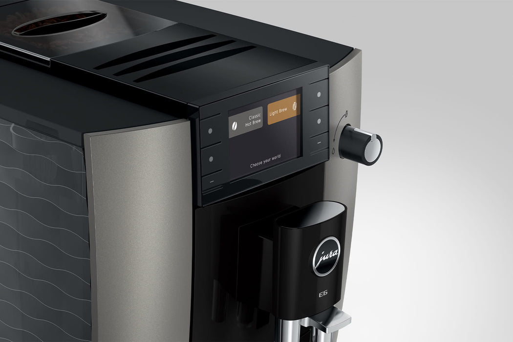 JURA E6 Dark Inox espressomachine voor thuis, vooraanzicht — fabrikantbeeld 20