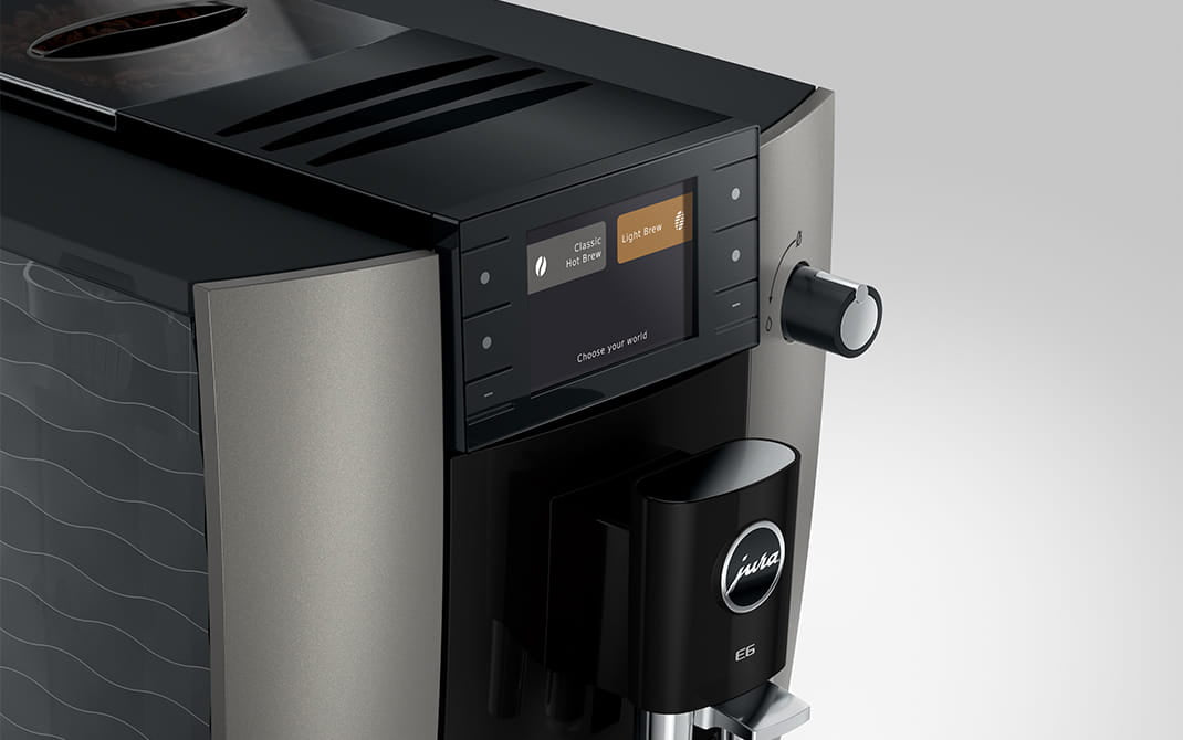JURA E6 Dark Inox espressomachine voor thuis, vooraanzicht — productkenmerk 13