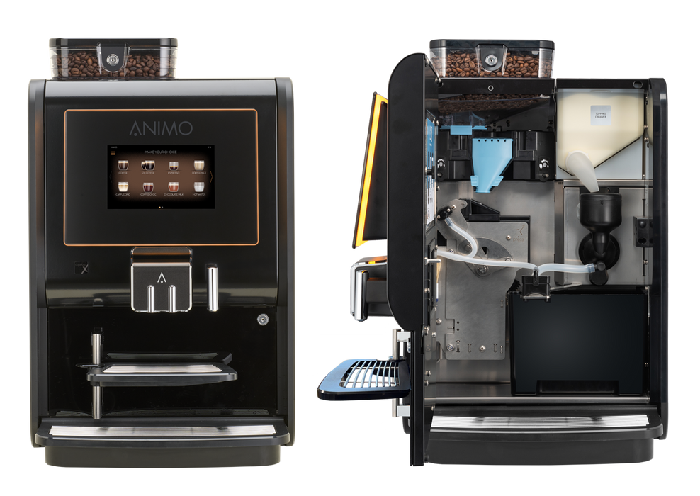 Animo OptiMe X 11 zakelijke koffiemachine met touchscreen, vooraanzicht — fabrikantbeeld