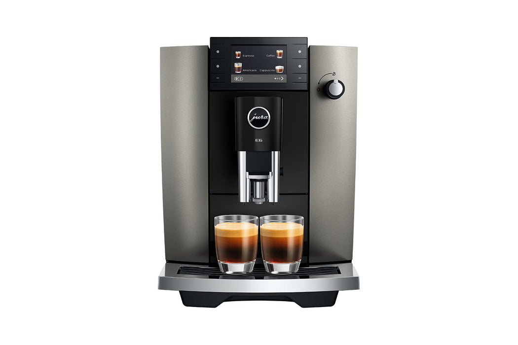 JURA E6 Dark Inox espressomachine voor thuis, vooraanzicht — fabrikantbeeld 18