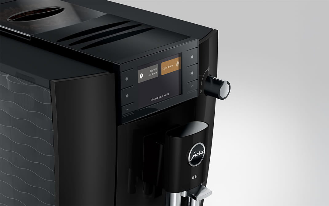 JURA E6 Piano Black espressomachine voor thuis, vooraanzicht — productkenmerk 13