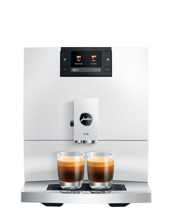 JURA C9 Piano White compacte volautomaat voor thuis, vooraanzicht — fabrikantbeeld 9