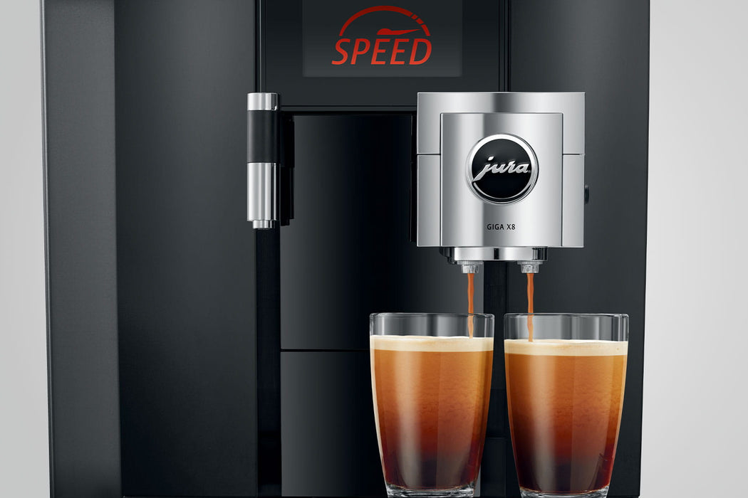 JURA GIGA X8 Aluminium professionele koffiemachine, vooraanzicht — fabrikantbeeld 11