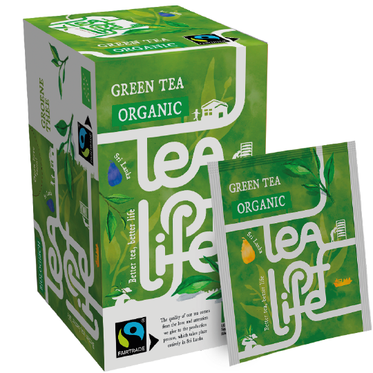Doos Tea of Life Groene Thee Puur biologische thee, 25 zakjes — fabrikantbeeld