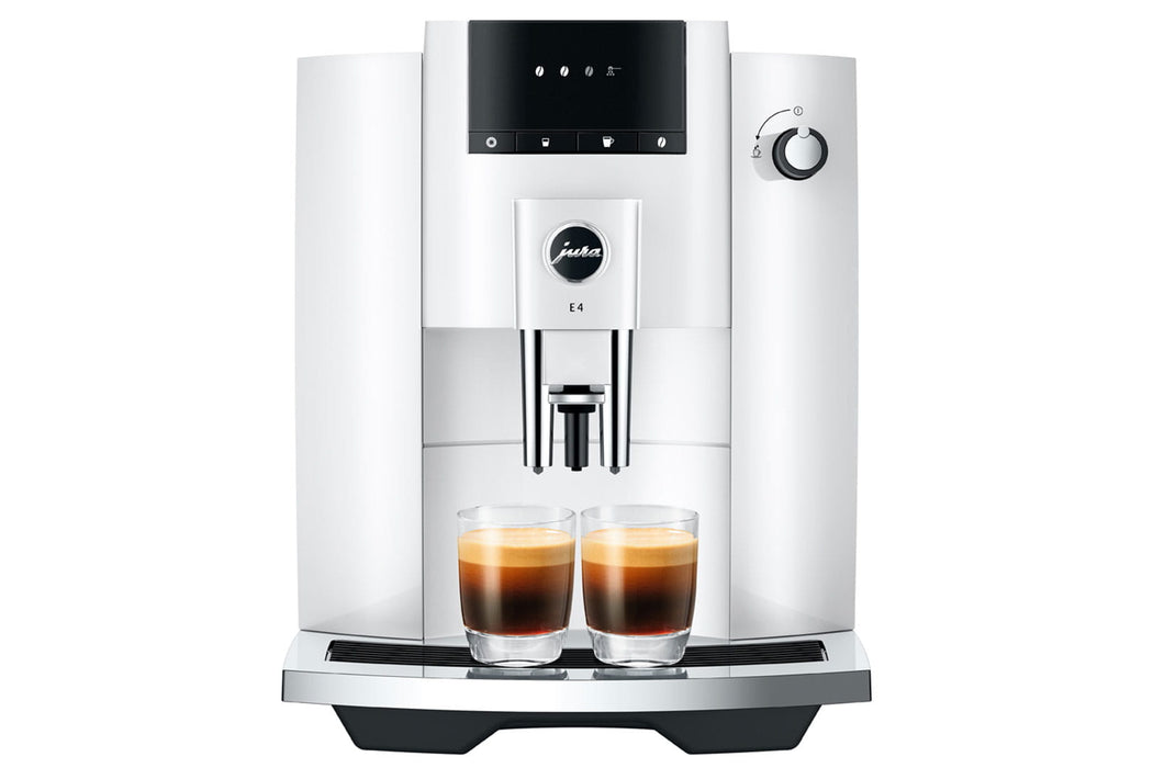 JURA E4 Piano White espressomachine voor thuis, vooraanzicht — fabrikantbeeld
