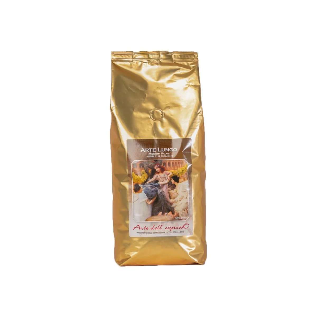 Arte Lungo arabica koffiebonen medium roast 1 kilogram in gouden verpakking van Arte dell' espressO 6096530852831