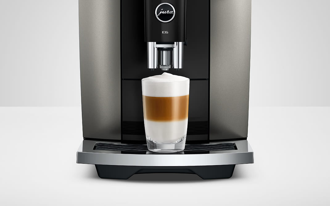 JURA E6 Dark Inox espressomachine voor thuis, vooraanzicht — productkenmerk 12