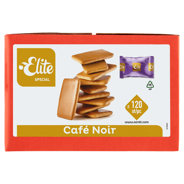 Doos Elite Cafe Noir koekjes, 120 per stuk verpakte stuks — fabrikantbeeld 2