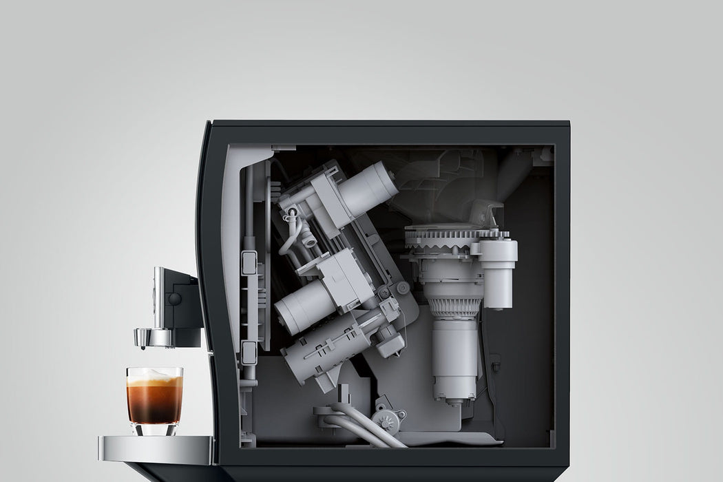 JURA Z10 Diamond Black premium volautomaat, vooraanzicht met touchscreen — productkenmerk 14