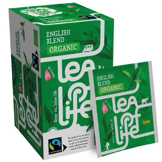 Doos Tea of Life English Blend biologische thee, 25 zakjes — fabrikantbeeld