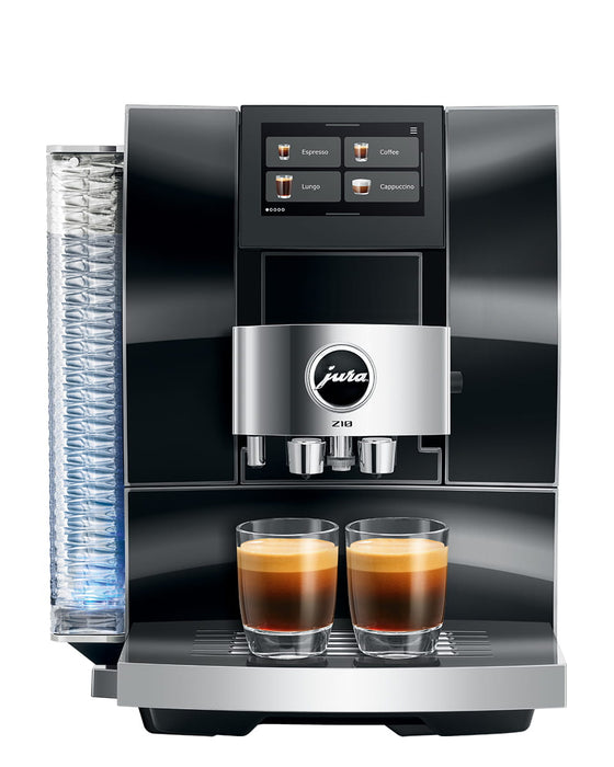 JURA Z10 Diamond Black premium volautomaat, vooraanzicht met touchscreen — fabrikantbeeld 16