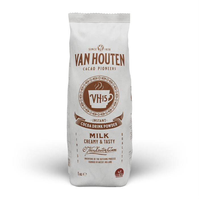 Doos Van Houten VH15 cacao van 10 kilo, tien zakken van 1 kilo — fabrikantbeeld