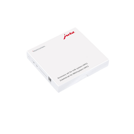 Witte JURA accessoireset melksysteem HPX3 in verpakking op witte achtergrond | Arte dell' espressO