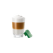 JURA Business Connect groene capsule naast cappuccino in glas met melkschuim | Arte dell' espressO