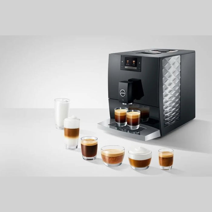 jura c9 piano black met diverse koffiespecialiteiten