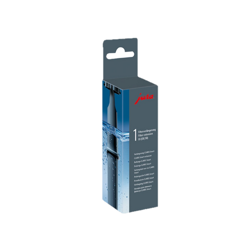 JURA Verlengstuk CLARIS Smart filtercartridge in blauwe verpakking op witte achtergrond | Arte dell' espressO