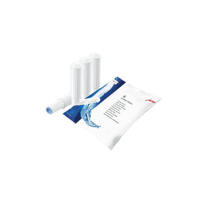 JURA CLARIS White waterfilter 4-pack met blauwe verpakking en witte filtercartridges | Arte dell' espressO