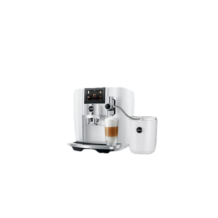 JURA Cool Control 1l witte melkreservoir naast espressomachine | Arte dell' espressO
