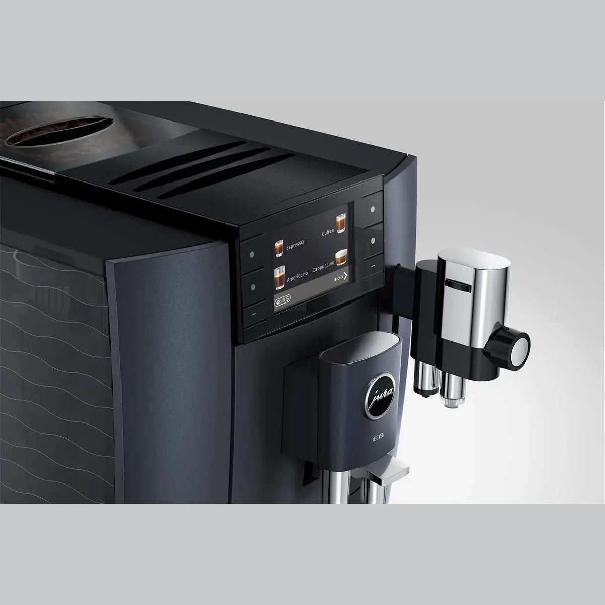 jura e8 cosmic black ed schuin boven aanzicht
