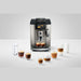 JURA E8 Midnight Silver (ED) met diverse koffie specialiteiten
