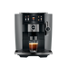jura j10 diamond onyx ea vooraanzicht met koffie op kopjes plateau