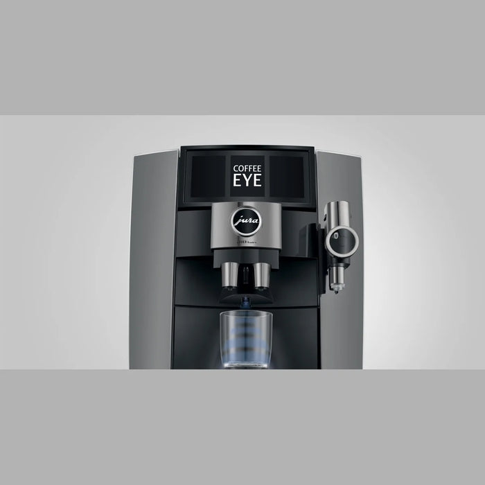 jura j10 diamond onyx ea schuin onderaanzicht met coffee eye