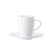 Twee witte porselein koffie kopjes met schotel en oor voor JURA koffiemachines | Arte dell' espressO