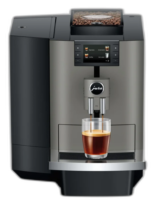 JURA X4c Dark Inox koffiemachine met touchscreen en dubbele uitloop, geschikt voor professioneel gebruik