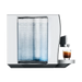 jura z10 aluminium white eb zijaanzicht van watertank en espresso op kopjes plateau