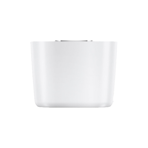 Witte JURA kopjeswarmer S met afgeronde vorm en metallic details, frontale productview | Arte dell' espressO