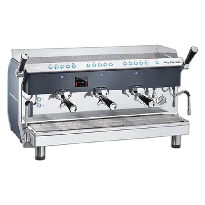 La Pavoni Geniale V/3 espressomachine met drie zetgroepen en LCD-display voor professioneel gebruik