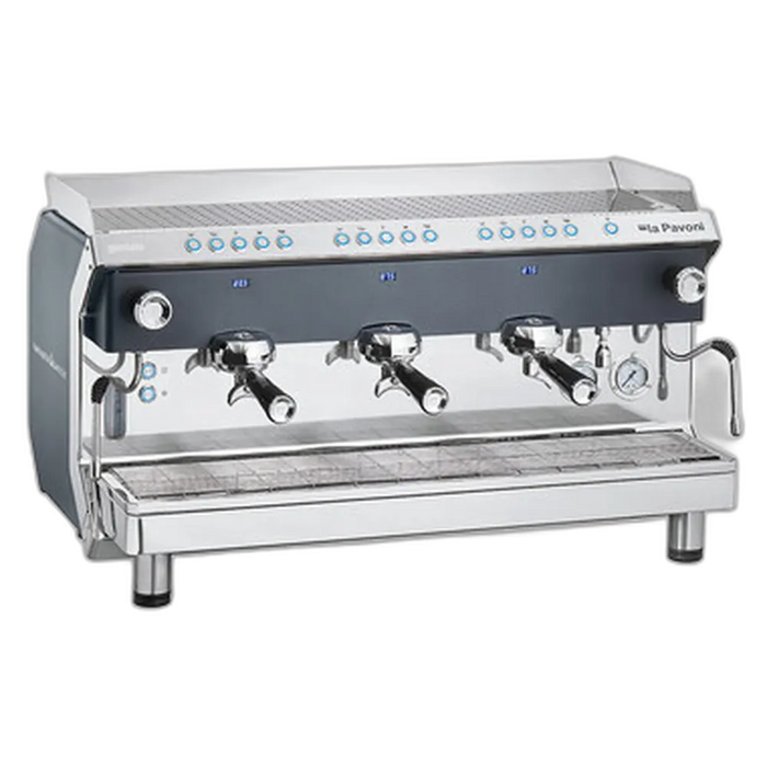 La Pavoni Geniale V/3 espressomachine met drie zetgroepen en LED-verlichting