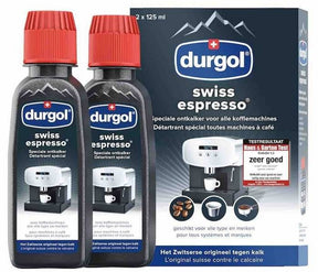 Durgol Swiss Espresso ontkalkingsmiddel per twee flesjes verpakt Arte dell' espressO 7610243002025