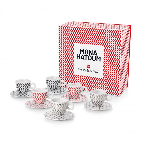 Mona Hatoum - 6 cappuccino kop - en - schotelsilly servies