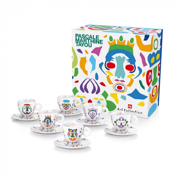 Pascale Marthine Tayou - 6 cappuccino kop - en - schotelsilly servies